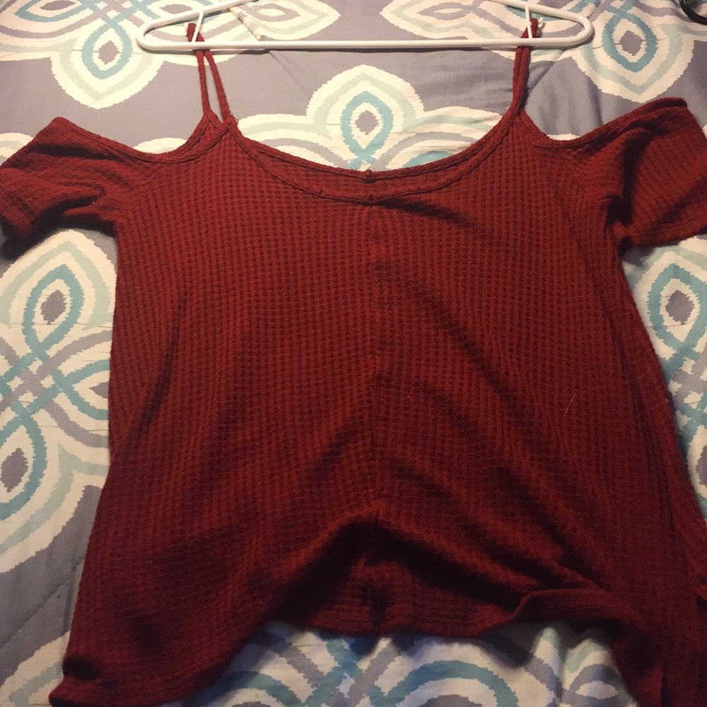 Red off the shoulder top
